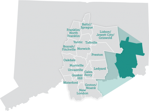 Map of the towns our Transportation service covers